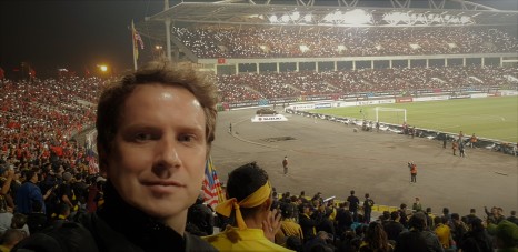 In with the Malaysia fans. Proper fan culture and ultras.